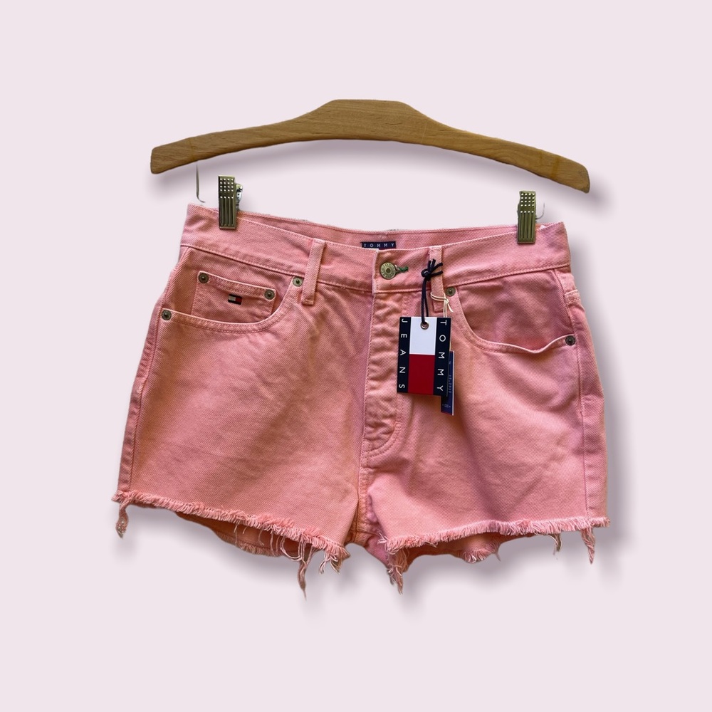 Tommy Jeans high waisted quartz Barbie pink shorts in size 27” waist
